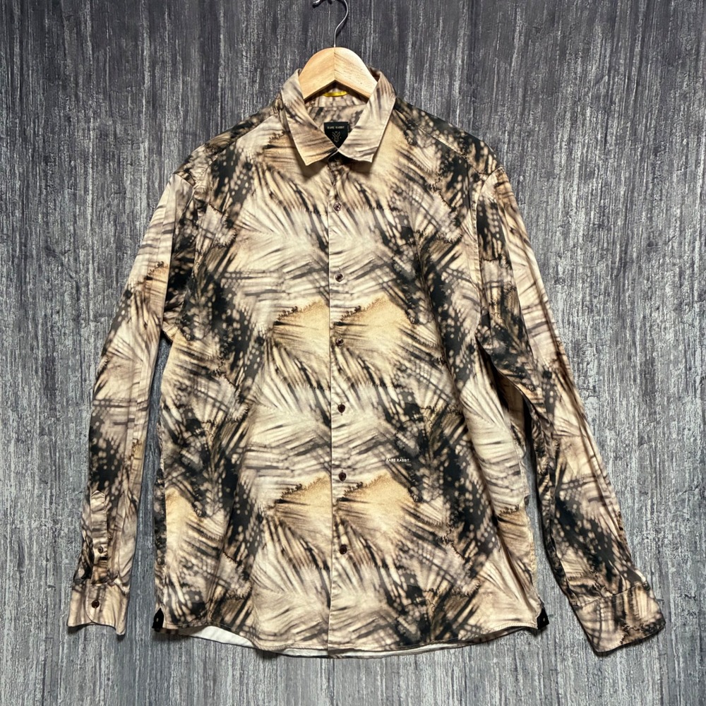 Rare Rabbit Haussman 100% Cotton Button Front Long Sleeve Shirt Men Size XL